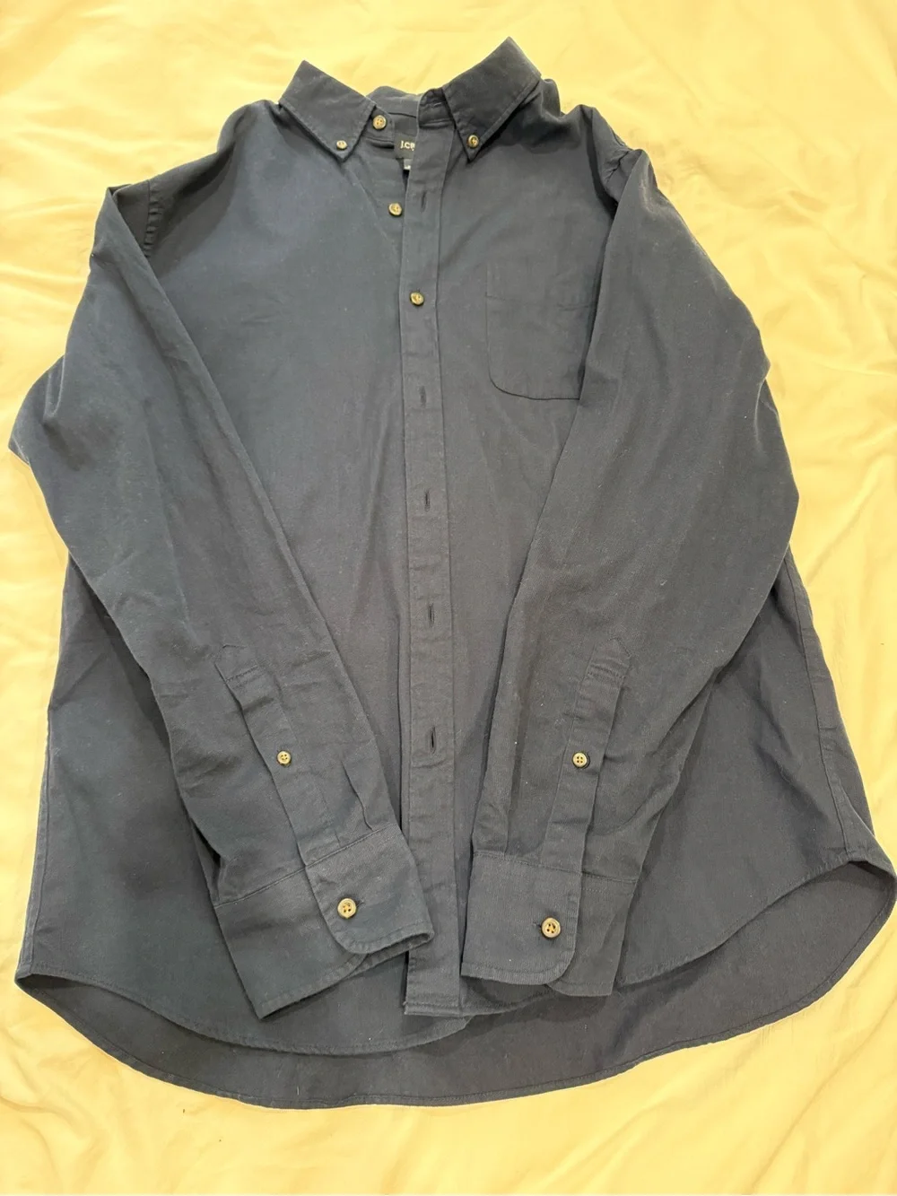 J. Crew Large - Men's Dark Navy Button-Down Corduroy Shirt